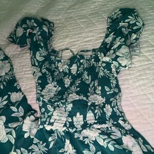 floral long dress with open back